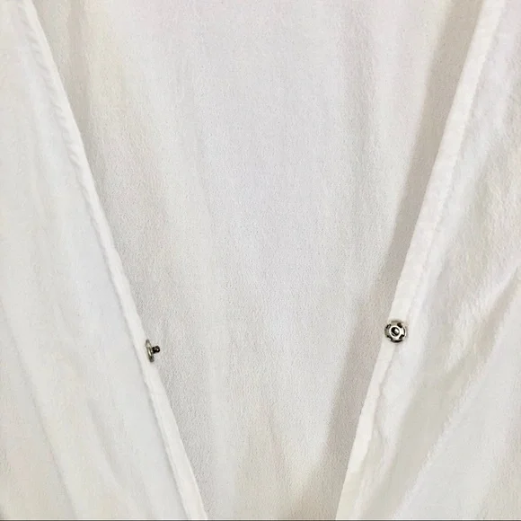 LOVERS + FRIENDS Surplice Wrap Long Sleeve Bodysuit in White - Picture 5 of 8